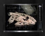 Star Wars Millennium Falcon Model Crew Signed 8x10 BECKETT 18 Sigs ILM Legends0
