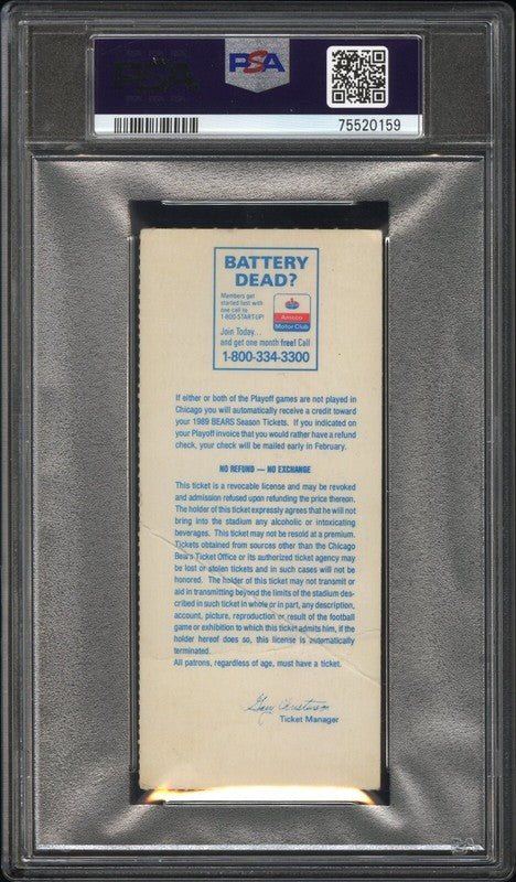 Fog Bowl 1988 NFL Playoffs Bears Vs Eagles Randall Cunningham Signed PSA/DNA1