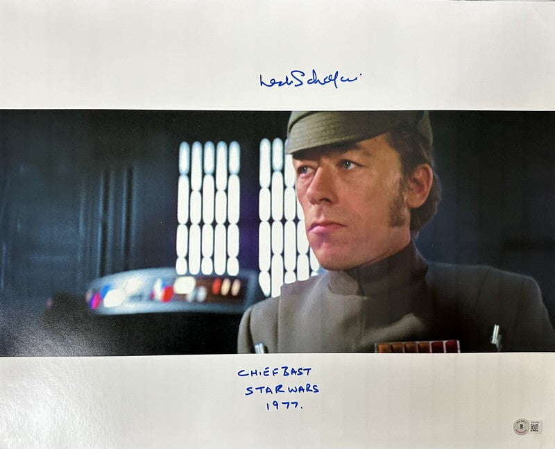 Leslie Schofield Chief Bast Star Wars Signed & Insc 16x20 Photograph BECKETT0