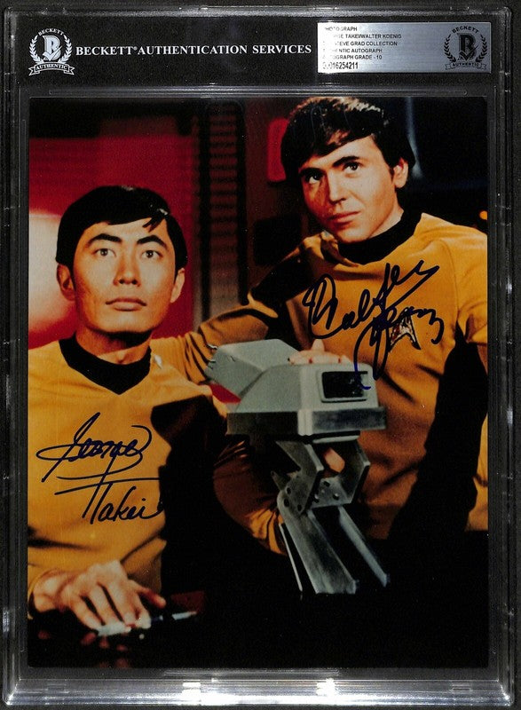 George Takei & Walter Koenig Star Trek TV Show Signed 8x10 Photo Auto 10 BECKETT0