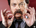Nick Offerman Parks and Recreation Signed 11x14 Photo Beckett (Grad Collection)0