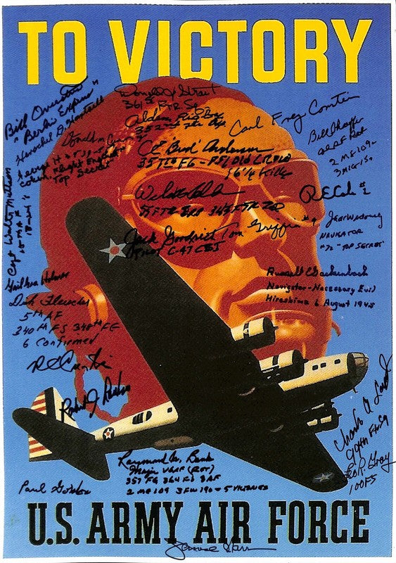 US Air Force WWII Veterans Multi-Signed Photograph by 25!  PSA/DNA0