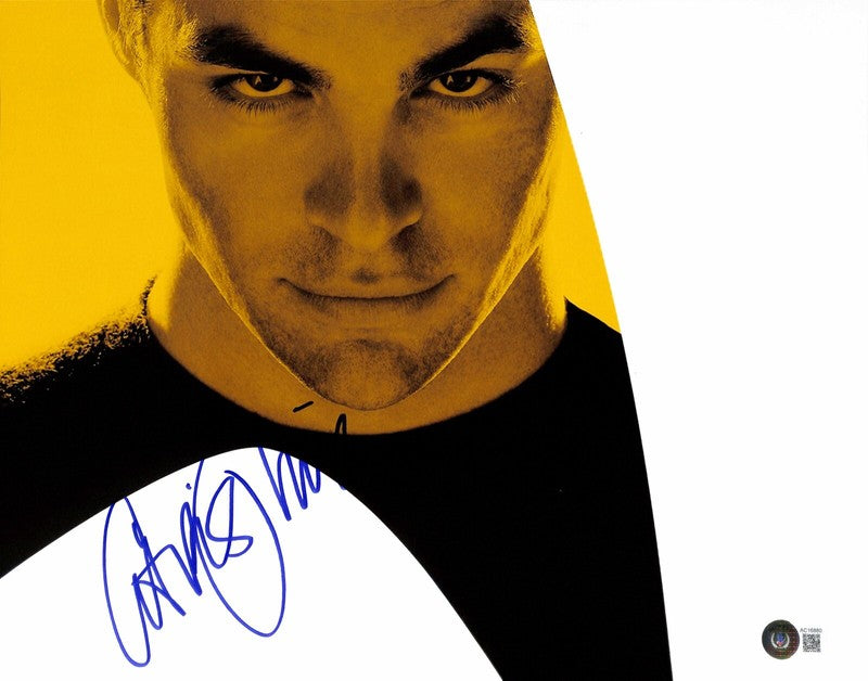 Chris Pine Star Trek Signed 11x14 Photo Auto Grade 10 BAS (Grad Collection)0