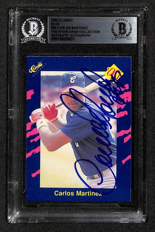 Carlos Martinez White Sox 1990 Classic Blue #66 Signed Card BECKETT 0