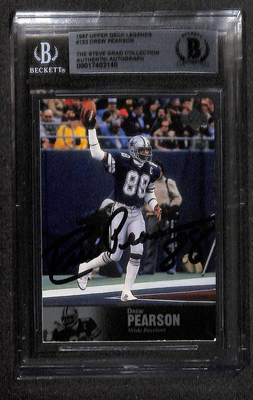 Drew Pearson Dallas Cowboys 1997 Upper Deck Legends #153 Signed Card BECKETT0