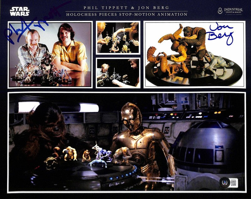 Phil Tippett & Jon Berg “Dejarik” Star Wars Signed 11x14 Photo BECKETT0