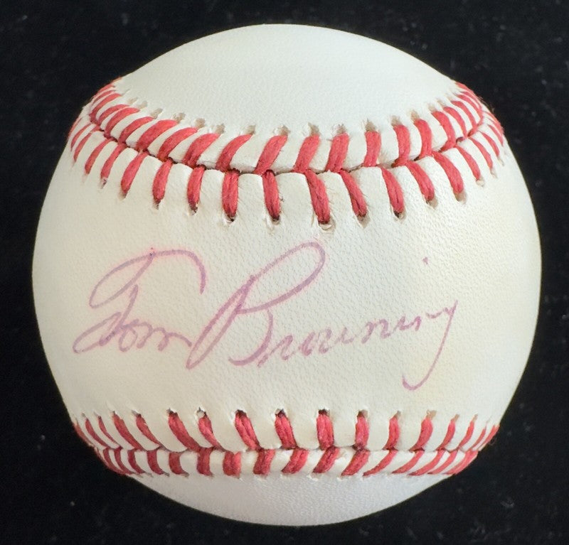 Tom Browning Reds No Hitter Single Signed Baseball (Brown) BECKETT 0