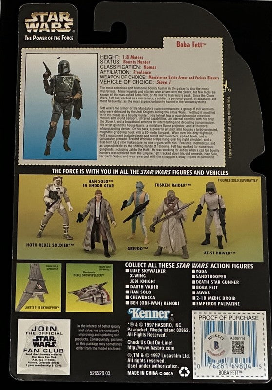 Boba Fett Signed Bulloch & Wingreen POTF Action Figure BAS (Grad Collection)1