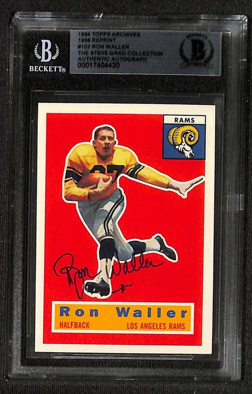 Ron Waller Los Angeles Rams 1994 Topps Archives 1956 #102 Signed Card BECKETT0