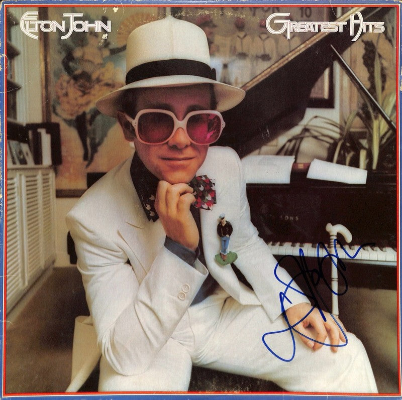 Elton John "Greatest Hits"  Signed Vinyl Album  BECKETT (Grad Collection)0