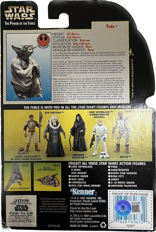 Yoda Creator Stuart Freeborn RARE! Signed Yoda POTF Action Figure BAS1