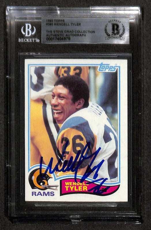 Wendell Tyler Rams 1982 Topps #385 Signed Card BECKETT 0