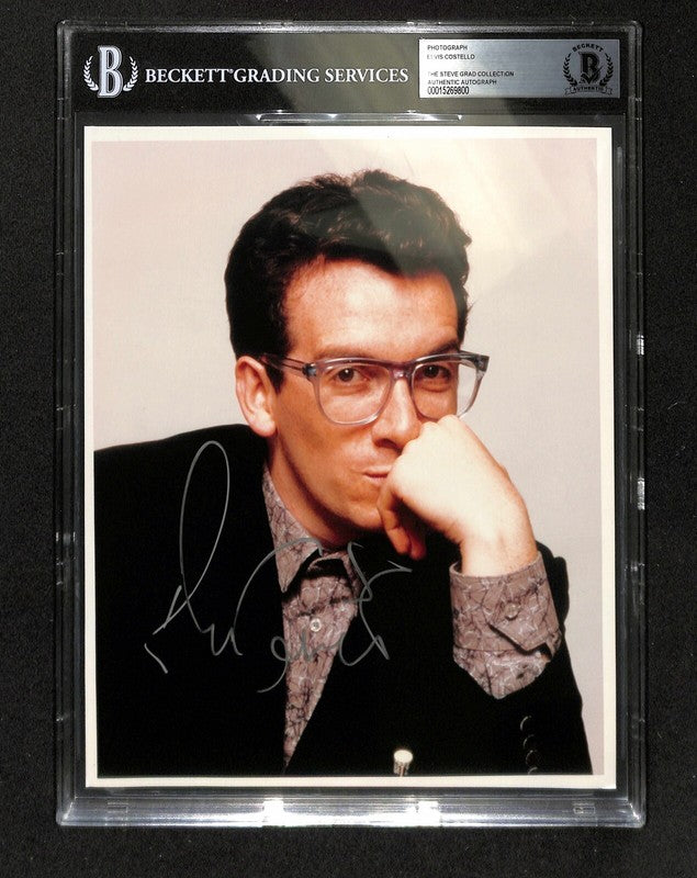 Elvis Costello Rock and Roll Legend Signed 8X10 Photograph BAS (Grad Collection)0