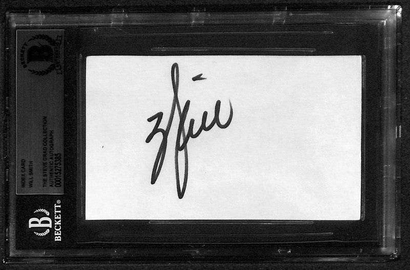 Will Smith Fresh Prince of Bel-Air Signed 3x5 Index Card Beckett Encapsulated0