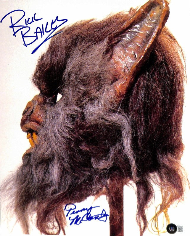 Rick Baker & Penny McCarthy Arleil Schous Star Wars Signed 11x14 Photo BECKETT0