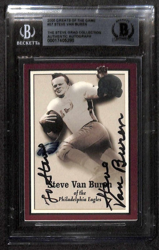 Steve Van Buren Eagles 2000 Greats of the Game #57 Signed Card BECKETT0