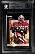 John Taylor San Francisco 49ers 1992 Pinnacle #130 Signed Card BECKETT0
