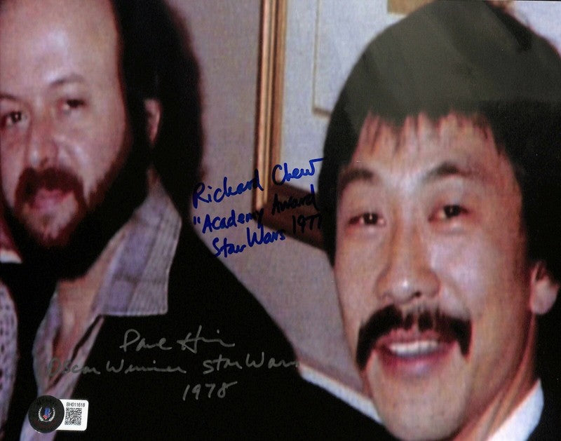 Star Wars Editors Paul Hirsch and Richard Chew Signed 8x10 BAS (Grad Collection)0
