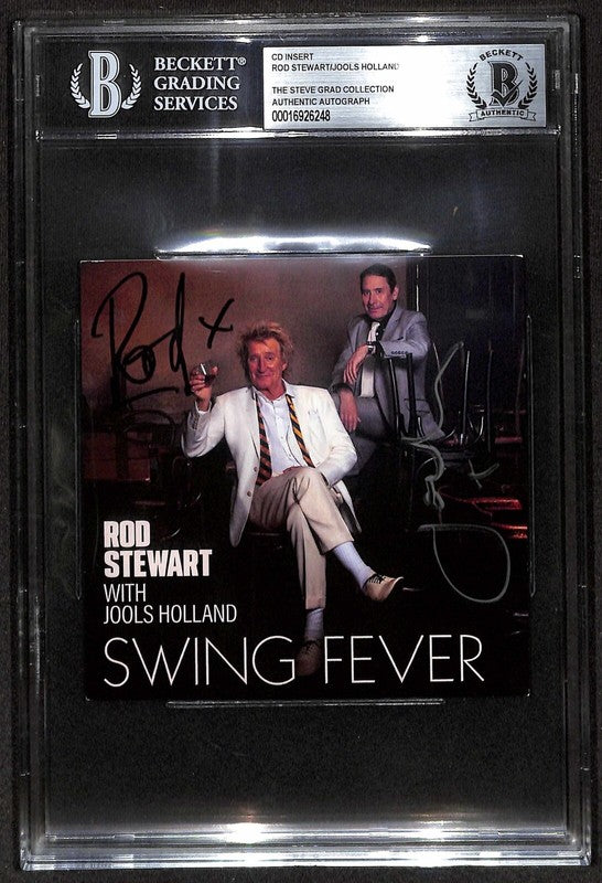 Rod Stewart with Jools Holland Signed Autographed Swing Fever CD Cover Beckett 0