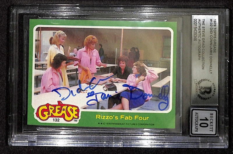 Didi Conn & Jamie Donnelly Signed #132 1978 Topps Grease AUTO 10 BECKETT 0