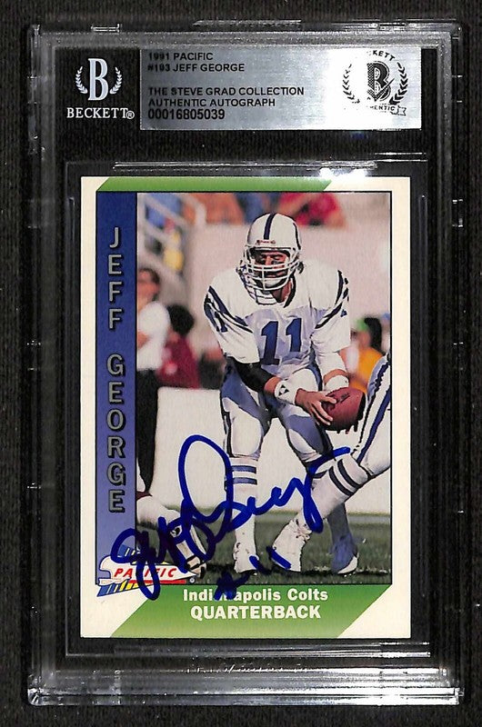 Jeff George Indinapolis Colts 1991 Pacific #193 Signed Card BECKETT0