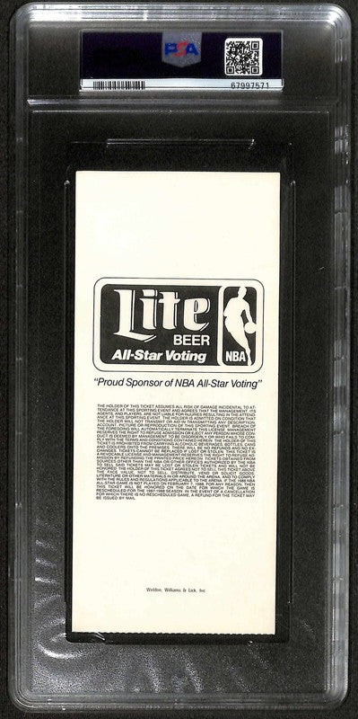 1988 NBA All-Star Game Ticket PSA EX-MT 6  Michael Jordan MVP  (Grad Collection1