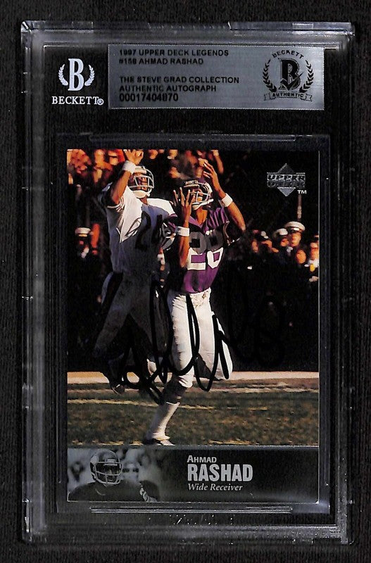 Ahmad Rashad Minnesota Vikings 1997 Upper Deck Legends #158 Signed Card BECKETT0