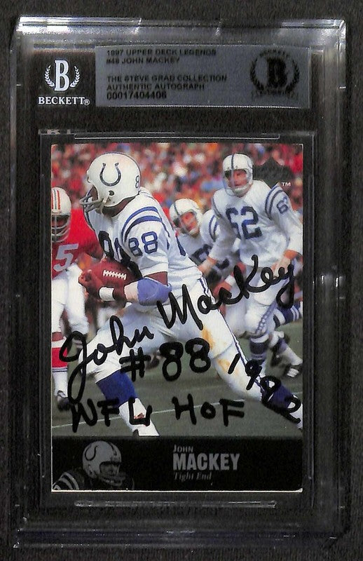 John Mackey Indianapolis Colts 1997 Upper Deck Legends #48 Signed Card BECKETT0