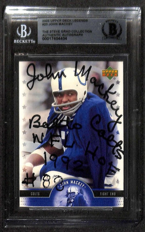 John Mackey Baltimore Colts 2005 Upper Deck Legends #23 Signed Card BECKETT0