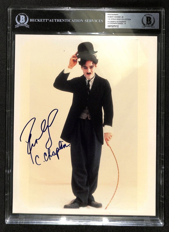 Robert Downey Jr Chaplin Signed 8x10 Beckett Slabbed Auto 10 (Grad Collection)  0