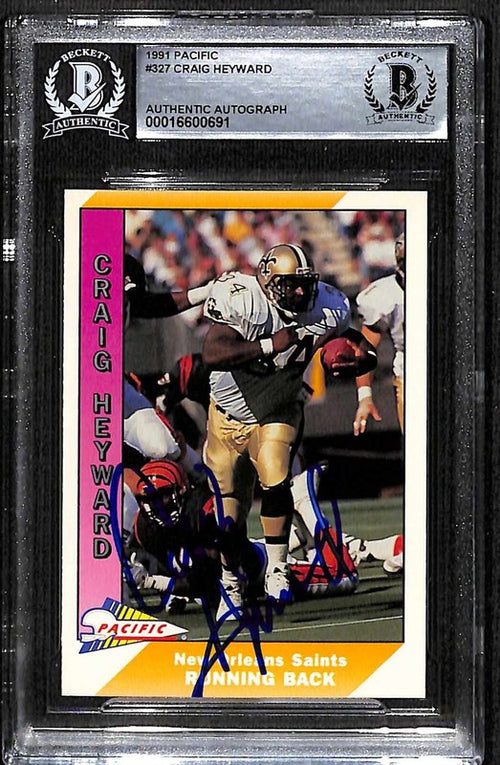 1991 Pacific Football Craig Heyward #327 Signed Autographed Card Beckett0