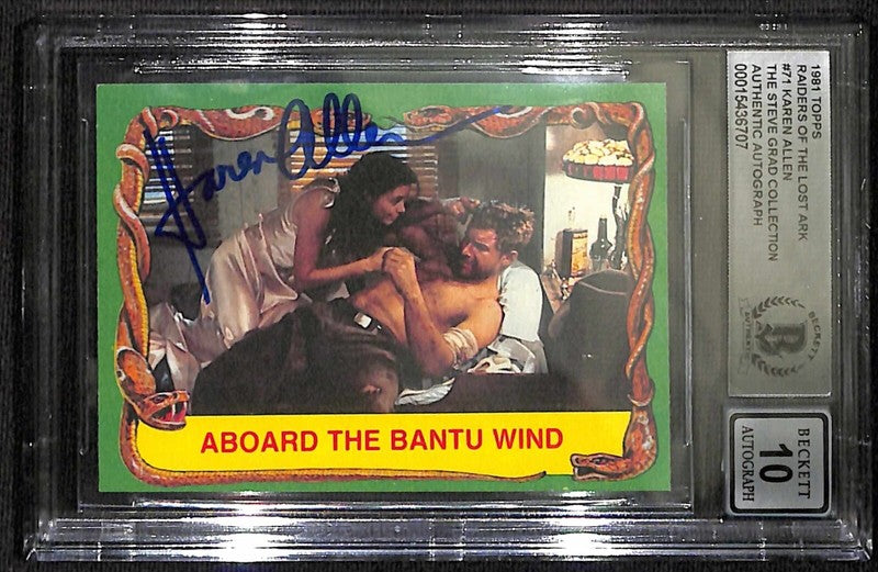 Karen Allen Marion Ravenswood 1981 Topps Indiana Jones #71 BECKETT AUTO 100
