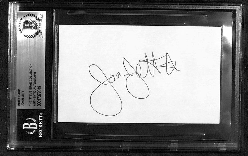 Joan Jett Joan Jett & The Blackhearts Signed 3x5 Index Card Beckett 0
