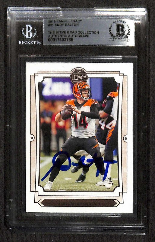 Andy Dalton Bengals 2019 Panini Legacy #21 Signed Card BECKETT 0