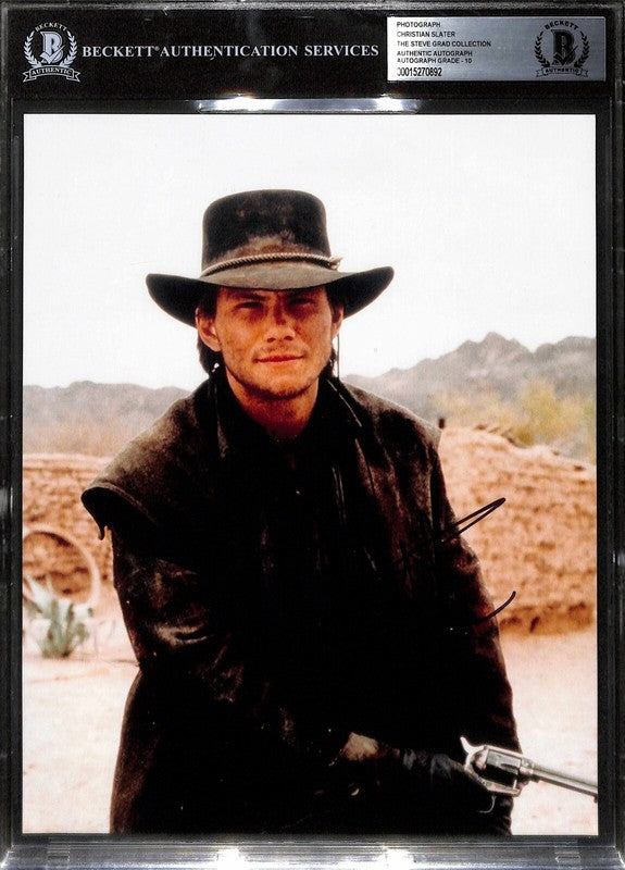 Christian Slater Young Guns Signed 8x10 Auto Grade 10 BAS (Grad Collection)0