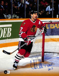 Chris Chelios Blackhawks Signed & Inscribed 11x14 Photograph BECKETT 0