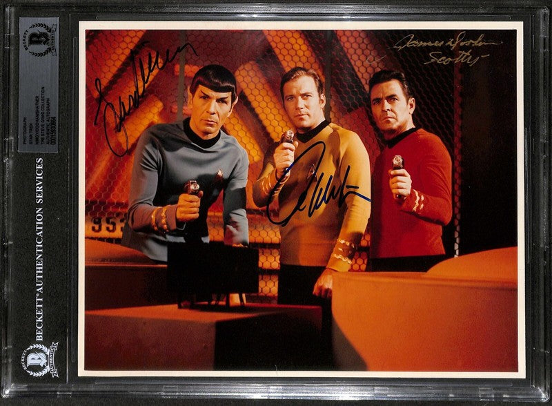 Shatner, Nimoy & Doohan Star Trek TV Show Signed 8x10 Photo BECKETT0