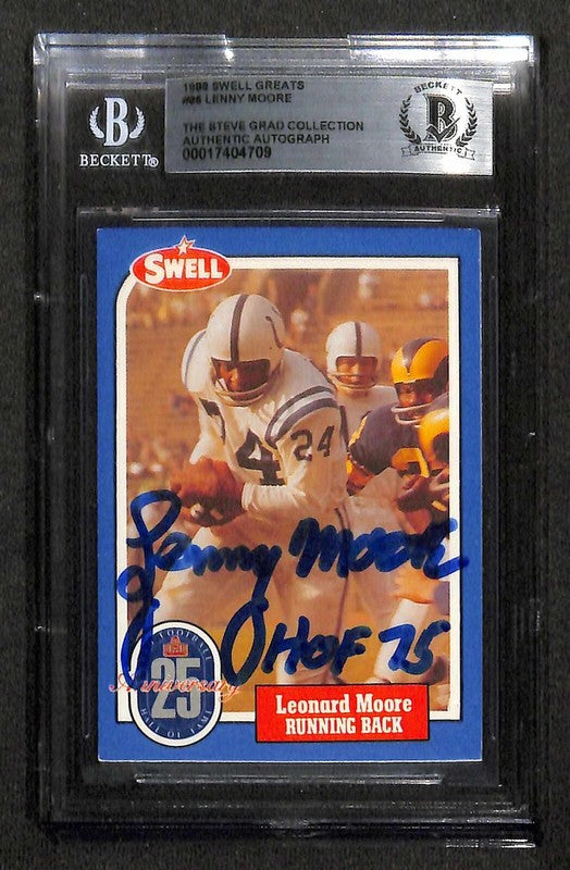 Lenny Moore Baltimore Colts 1988 Swell Greats #86 Signed Card BECKETT0