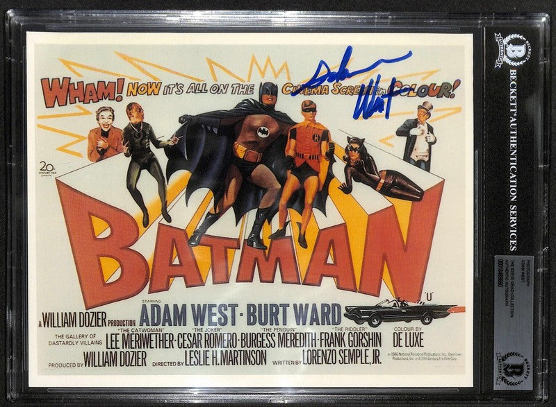 ADAM WEST as BATMAN Signed 8x10 1966 Batman Movie Poster Photo BECKETT0