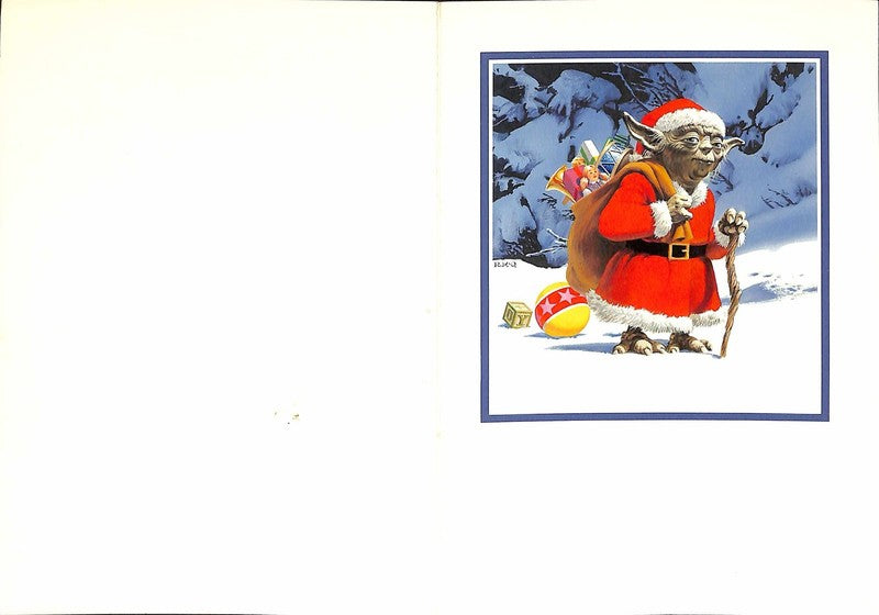 1981 Lucasfilm Holiday Card Ralph McQuarrie Santa Yoda ILM Michael J. McCalister0