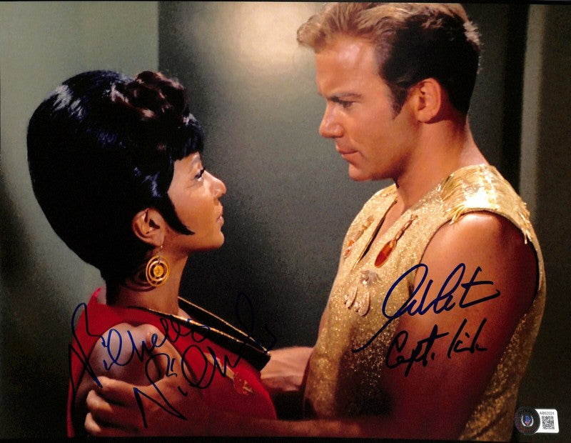 Shatner & Nichols Star Trek Signed 11x14 Photograph BAS (Grad Collection)  0