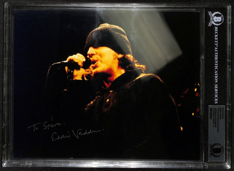 Eddie Vedder Signed 8x10 Photo Beckett BAS Slabbed 8x10 Pearl Jam Autograph 0