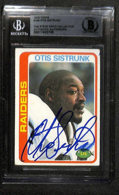 Otis Sistrunk Raiders 1978 Topps #189 Signed Card BECKETT 0