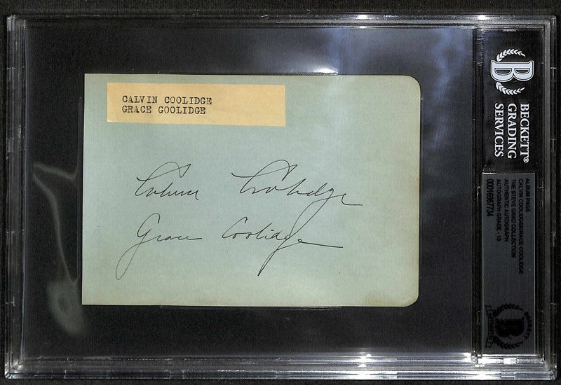 Calvin Coolidge 30th President & Grace Coolidge Signed Album Page BECKETT0