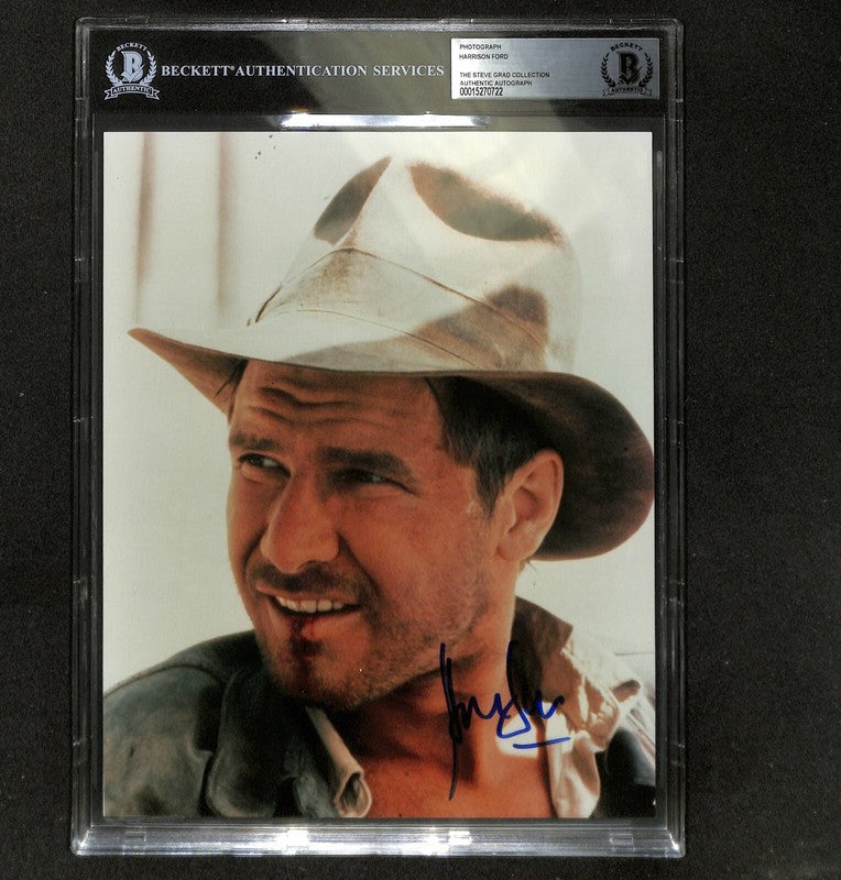 Harrison Ford Indiana Jones Signed 8x10 Photograph BAS (Grad Collection)0