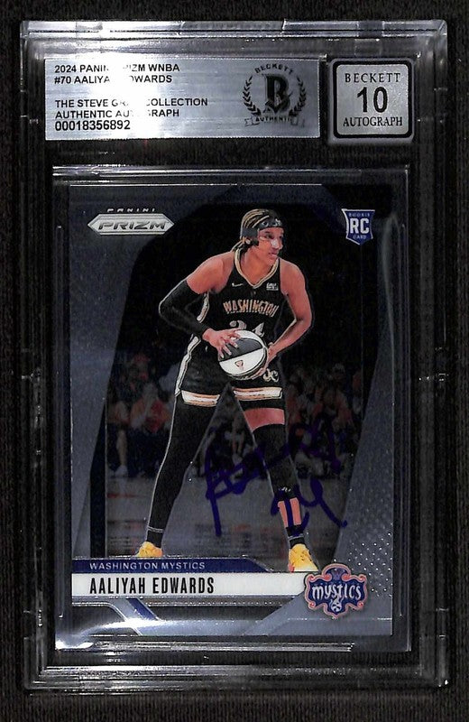 2024 Panini Prizm WNBA #70 Aaliyah Edwards Rookie Autograph BECKETT AUTO 100