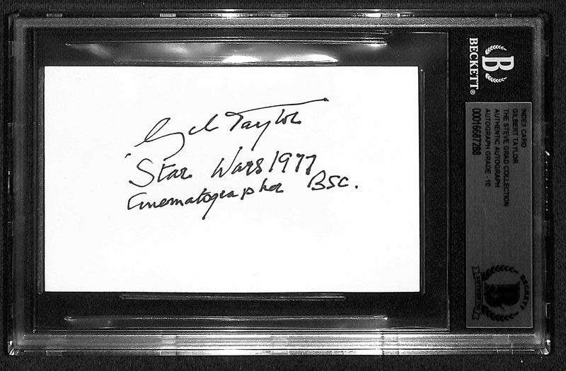 Gil Taylor Visual Effects Artist Star Wars Signed 3x5  Index Card Beckett0