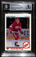 Steve Chiasson 1990-91 Upper Deck #96 Signed Card BECKETT Encapsulated0