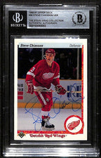 Steve Chiasson 1990-91 Upper Deck #96 Signed Card BECKETT Encapsulated0