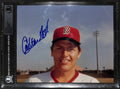 Carlton Fisk Signed 8x10 Photo Boston Red Sox HOF BECKETT AUTO GRADE 100